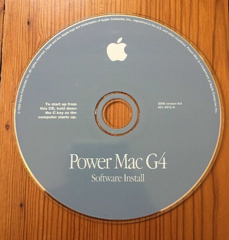 Vintage 1999 Macintosh Mac Power Mac G4 OS 9 Software Installation CD Disc