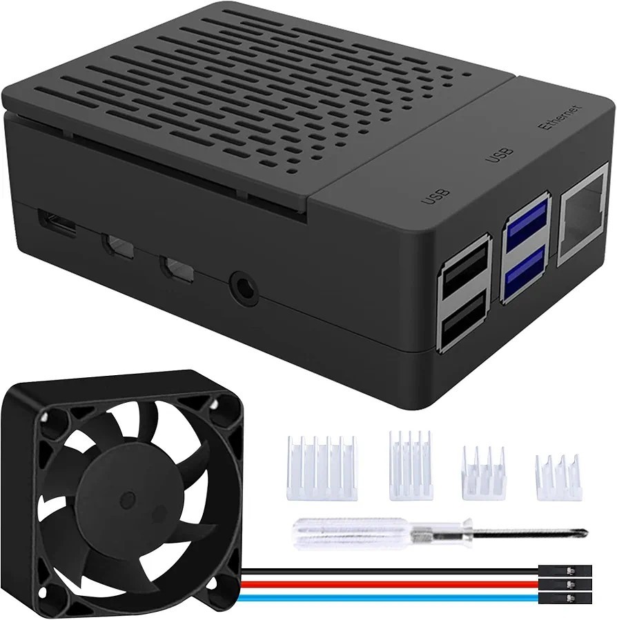 GeeekPi Case for Raspberry Pi 4, Pi 4 Fan ABS Case with PWM Cooling Fan...