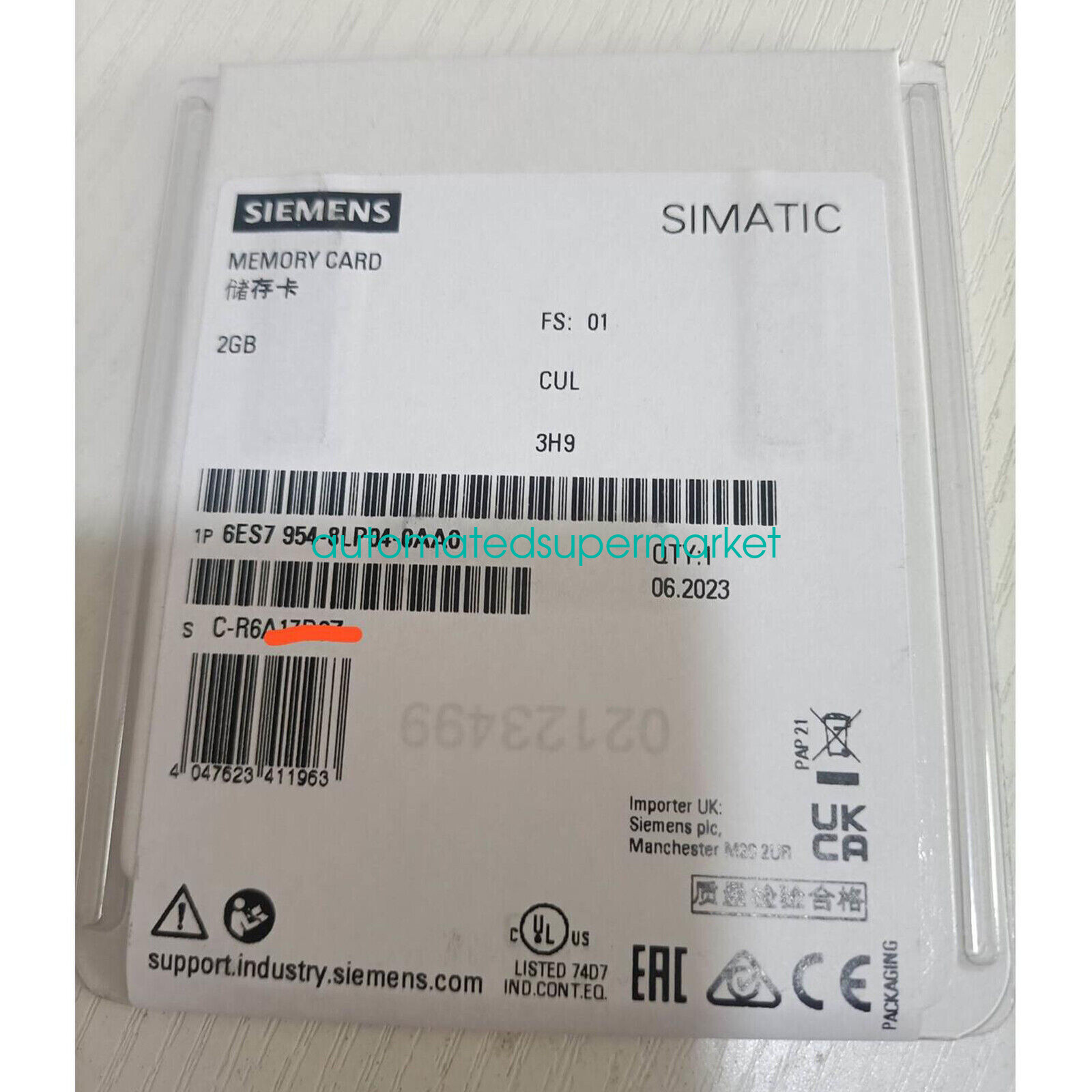 1PC New Siemens 6ES7954-8LP04-0AA0 SIMATIC S7 memory card Shipping by DHL/FedEX