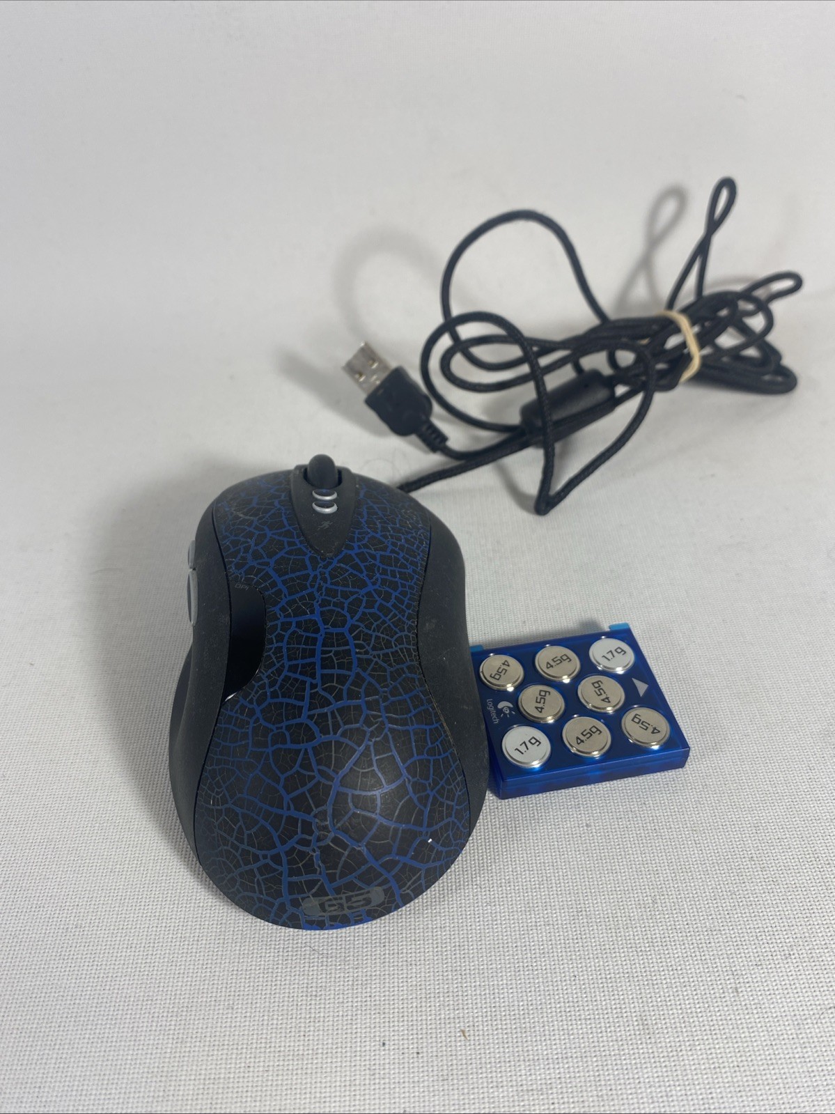 Logitech G5 Gaming Mouse Wired Blue M-UAH113A Used Tested