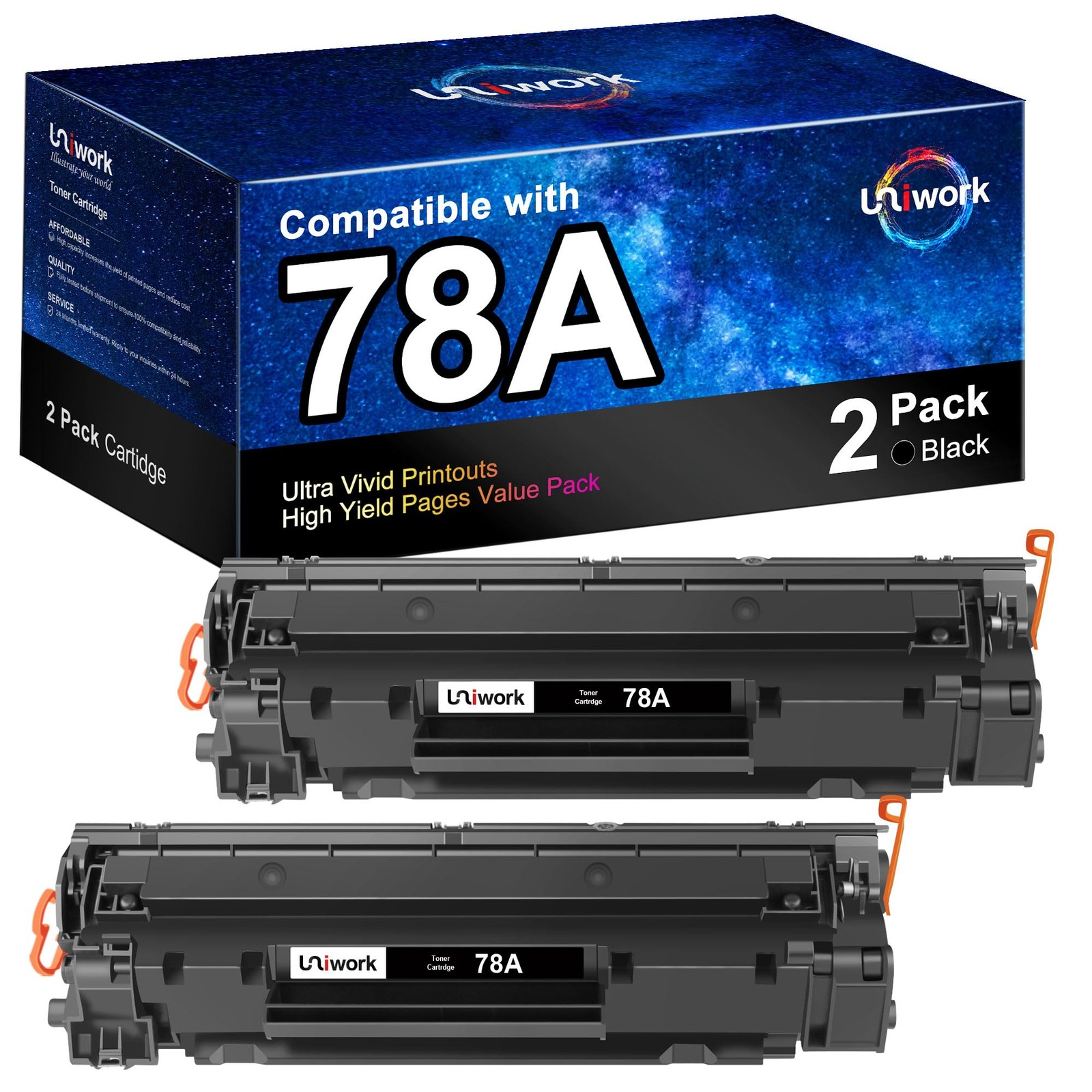 Uniwork 78A Black Compatible Toner Cartridge 2-Pack