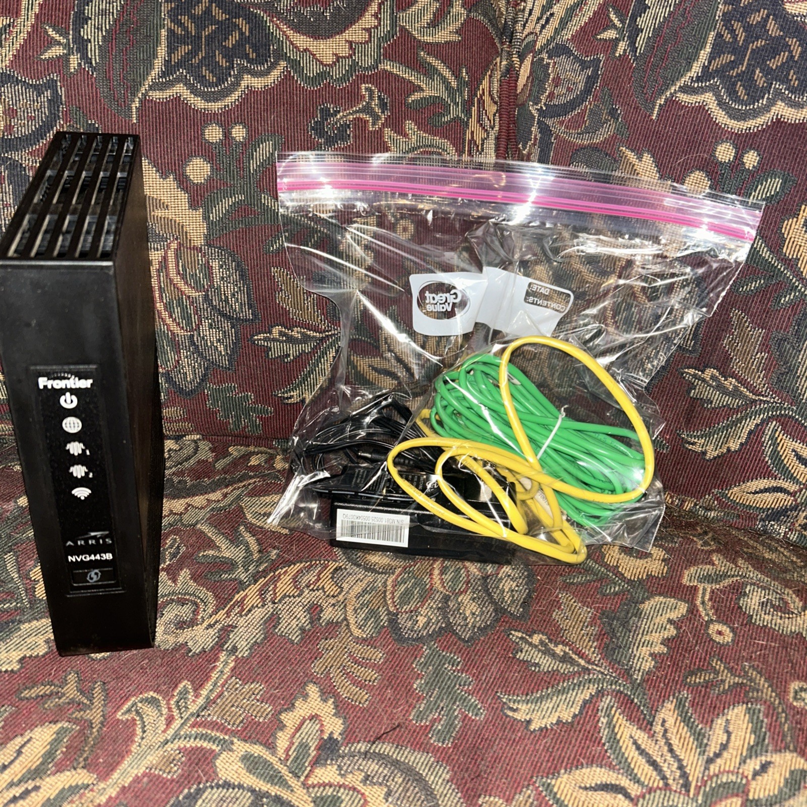 Frontier Arris NVG443B DSL Modem Router WiFi Dual-Band 2.4/5GHz w/Adapter 
