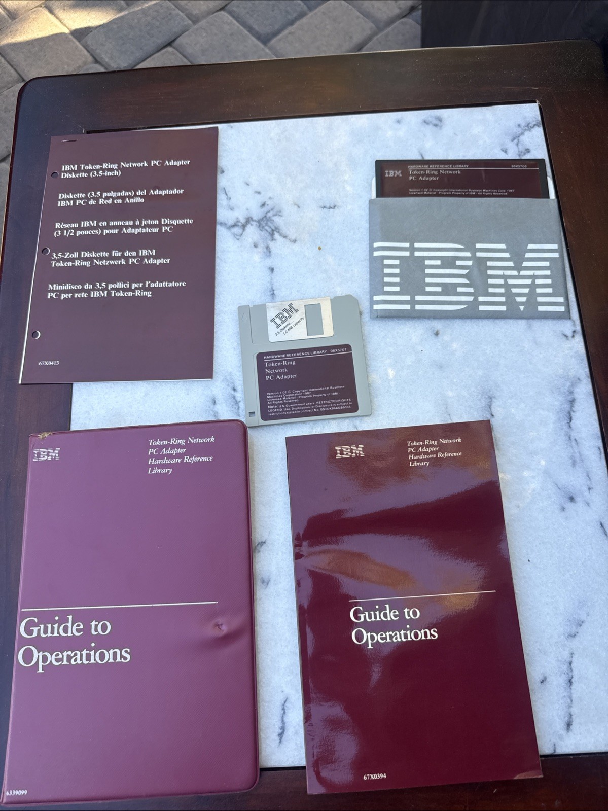 Vintage IBM Token-Ring Network PC Adapter Manuals Guide to Operations & 3.5"