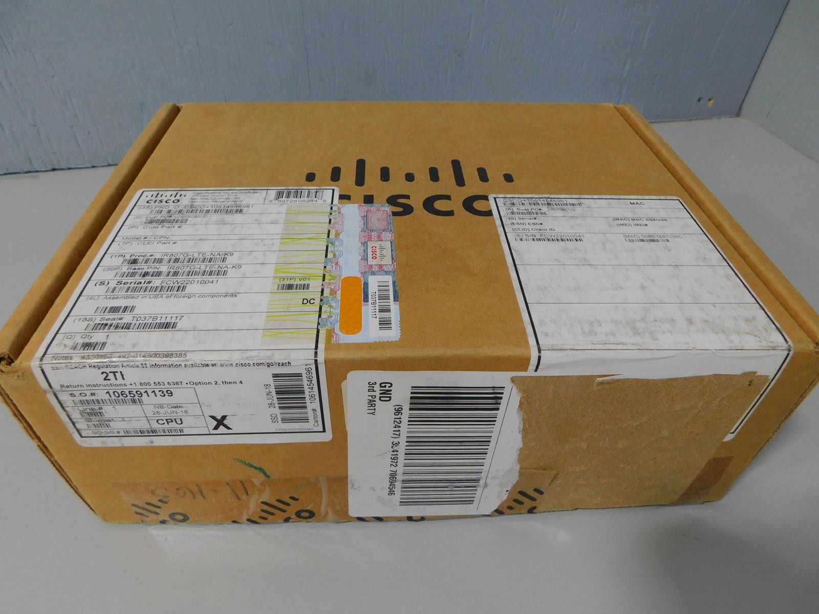 Cisco IR809G-LTE-NA-K9 Industrial 4G LTE Router - New Open Box