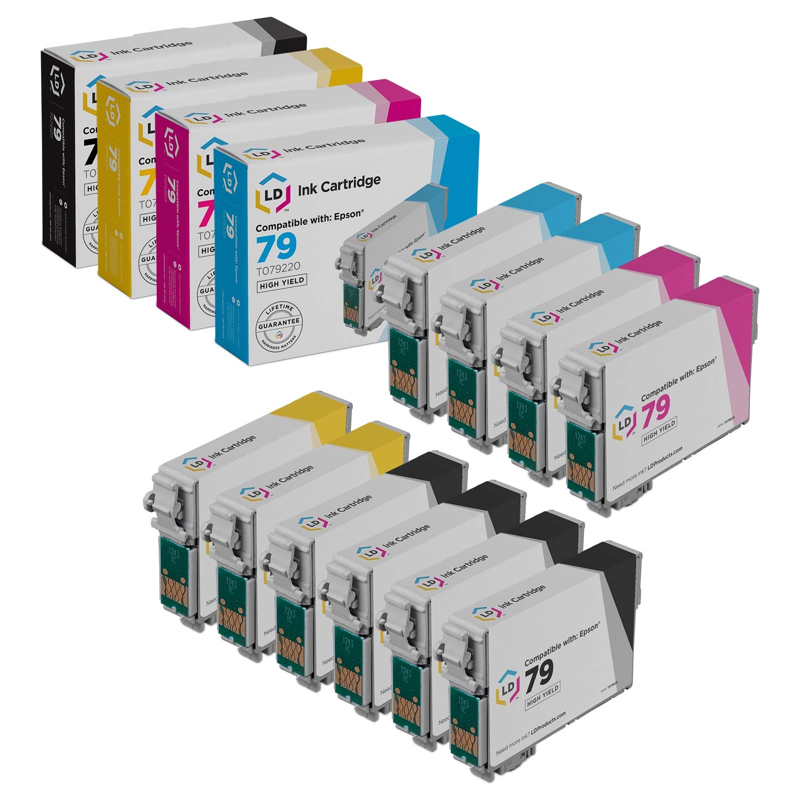 LD Reman Replacement for Epson T079 10pk HY Ink T0791 T0792 T0793 T0794