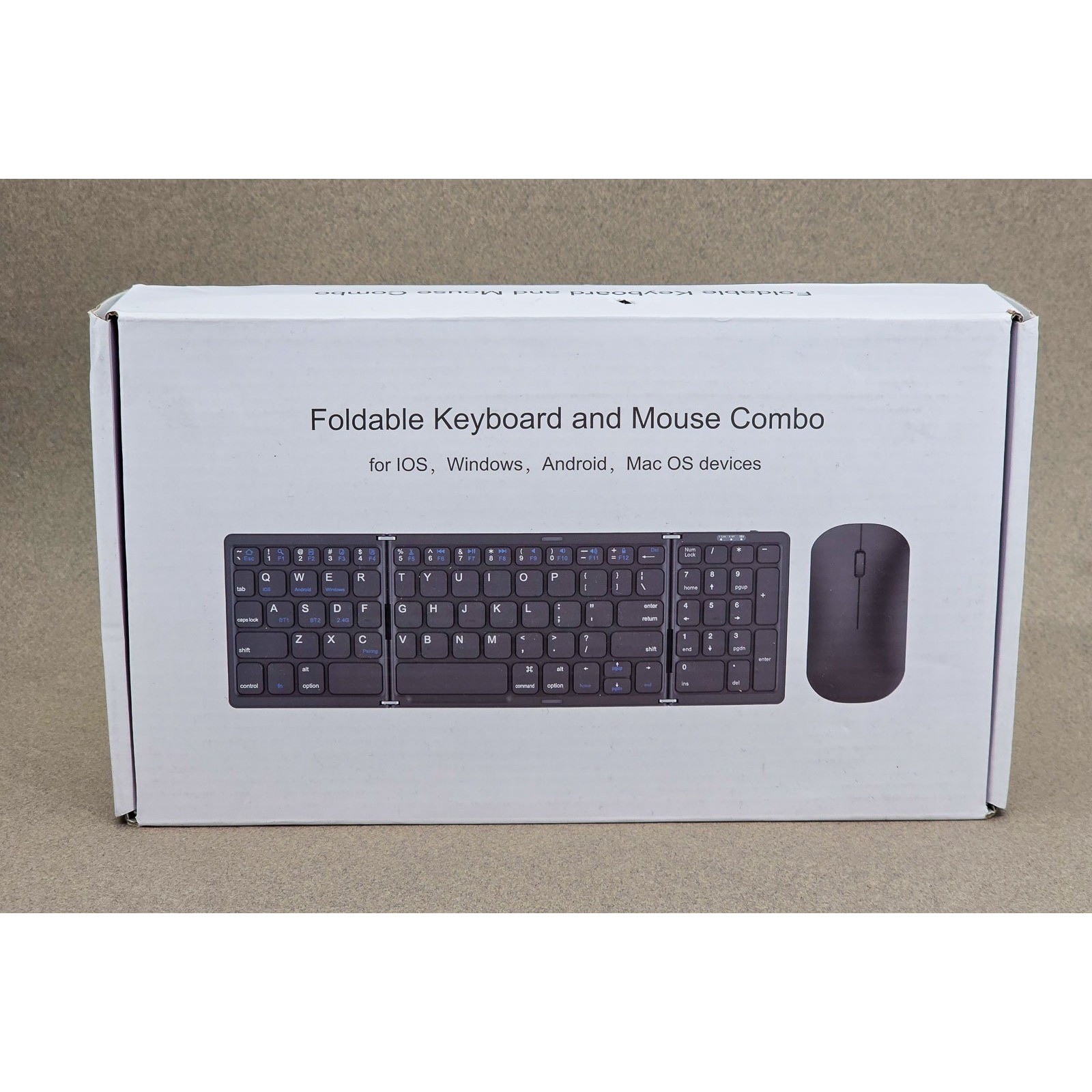 NEW Foldable Bluetooth Keyboard and Mouse Combo Wireless Portable Set Black