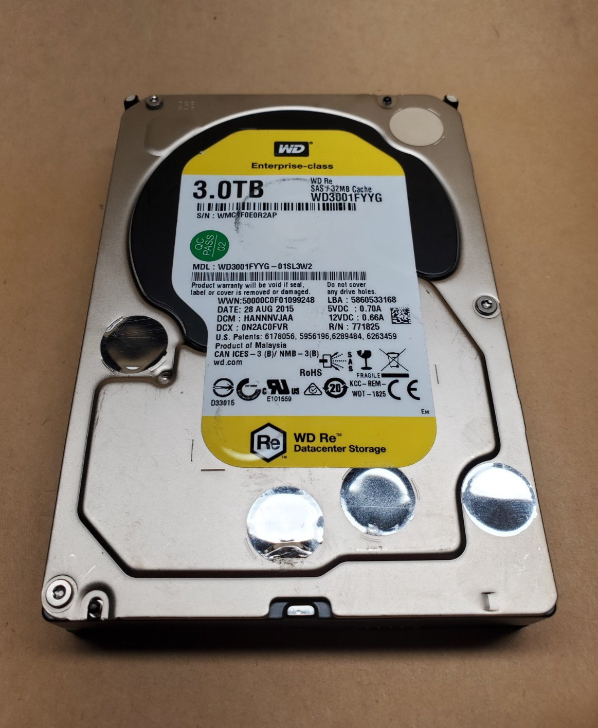 3TB Western Digital Re WD3001FYYG SAS 32MB Cache Internal Hard Drive | Tested