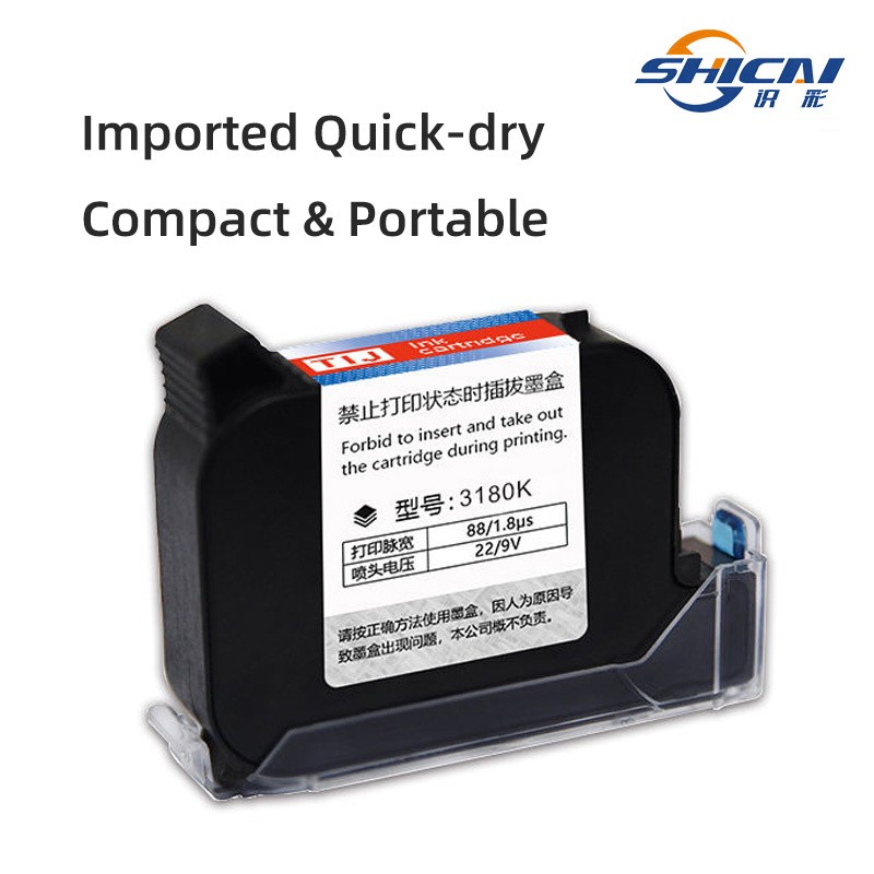 3pcs Black Replacement Ink Cartridge for 12.7mm Handheld Inkjet Printer