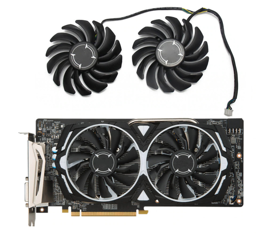 Pair Fans Cooling Fans For AMD MSI RX470 RX480 RX570 RX580  ARMOR PLD09210S12HH
