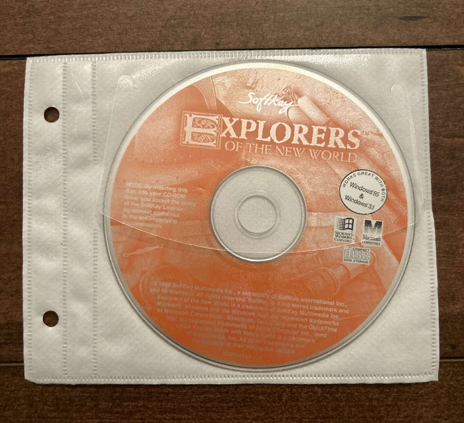 Soft Key Explorers of the New World (PC, 1995) Disc Only Windows Mac