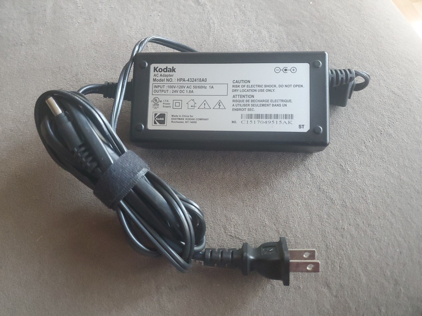 OEM Kodak AC Power Adapter HPA-432418A0 for Easy Share Printer Dock Series 3