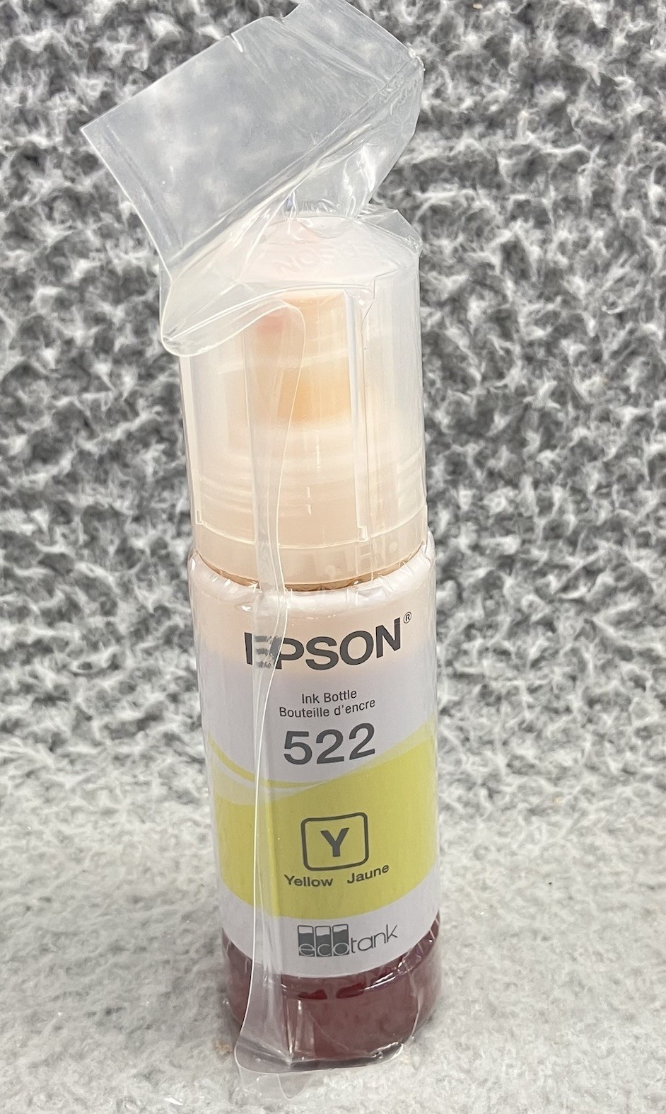 GENUINE Epson EcoTank 522 Yellow Ink Bottle 65ml Sealed Bag Exp 10/26