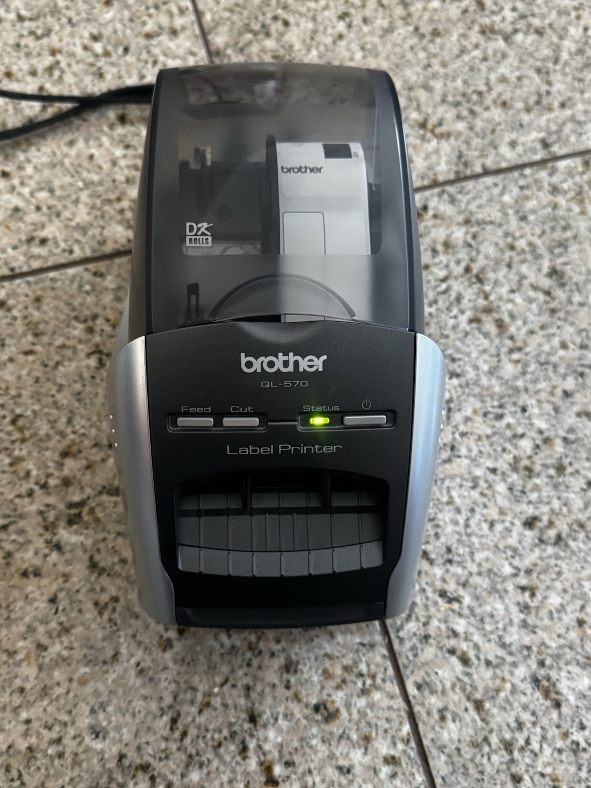 Brother QL-570 USB Thermal Label Printer Powers on   + POWER   USB  Cables