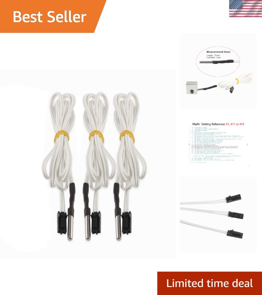 Precision HT- Thermistor Temperature Sensor for 3D Printers - 3Pcs, 250°C