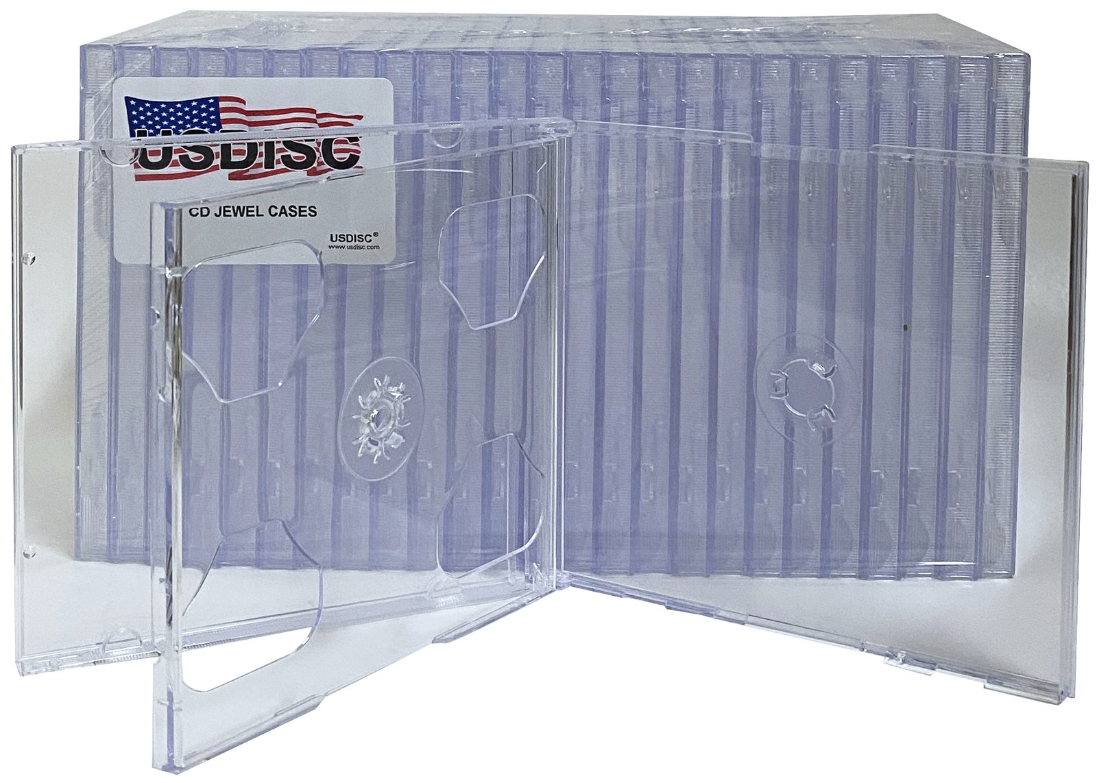 USDISC CD Jewel Cases Standard 10.4mm, Triple 3 Disc (Clear) Lot