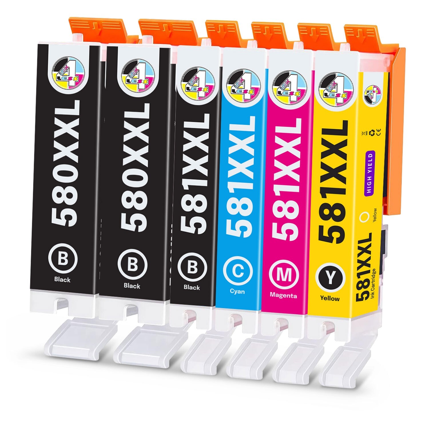 1 Set & 1 Black Ink Cartridges Canon XXL Inks 580 581 for Pixma TS705a TS705