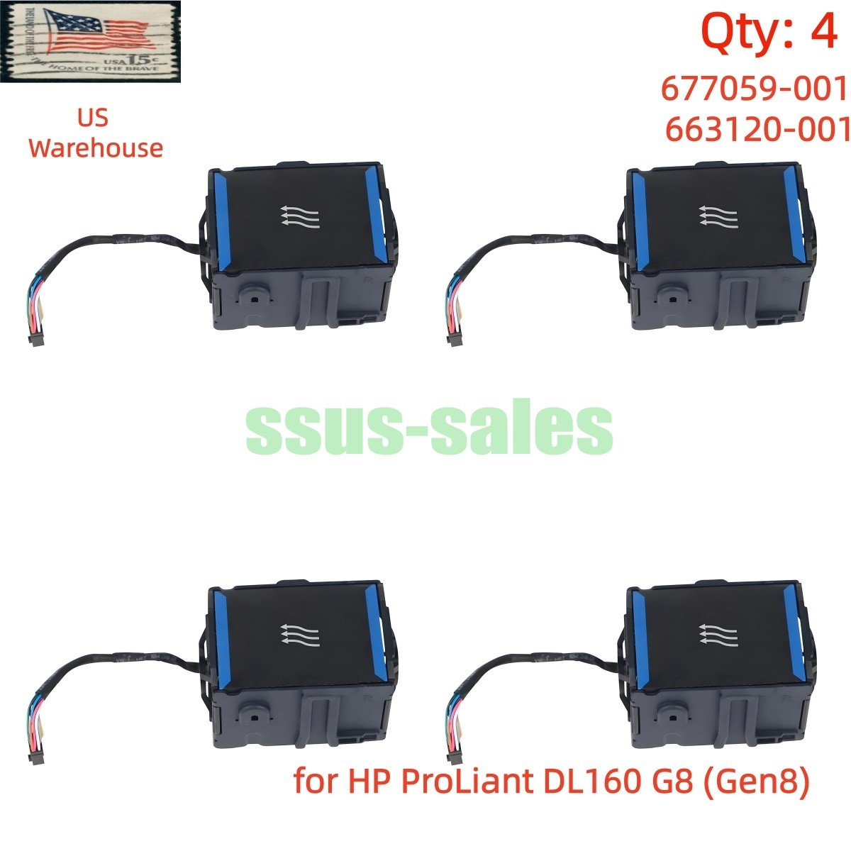 4PCS 677059-001 663120-001 server Cooling Fan GFM0412SS for HP ProLiant DL160 G8