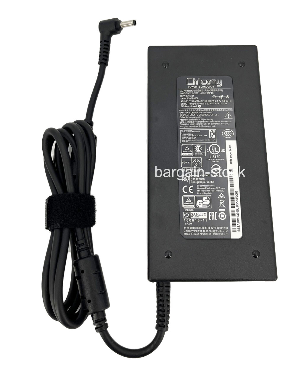 Chicony 200W 10A AC Power Adapter For MSI Bravo 15 C7VFK C7VF C7VEK C7VE Charger