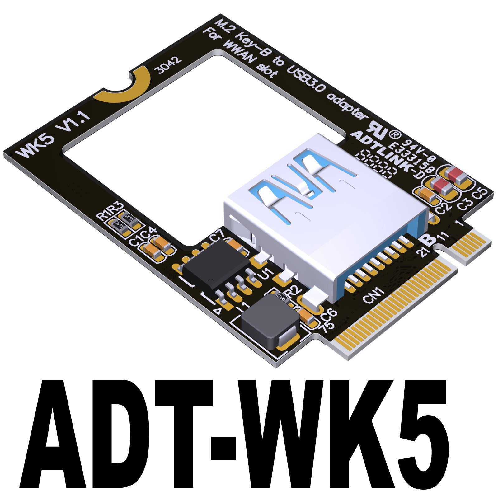 ADT M.2 B-Key Transfer Wireless WiFi Network Card USB 3.0 Solid State Disk New