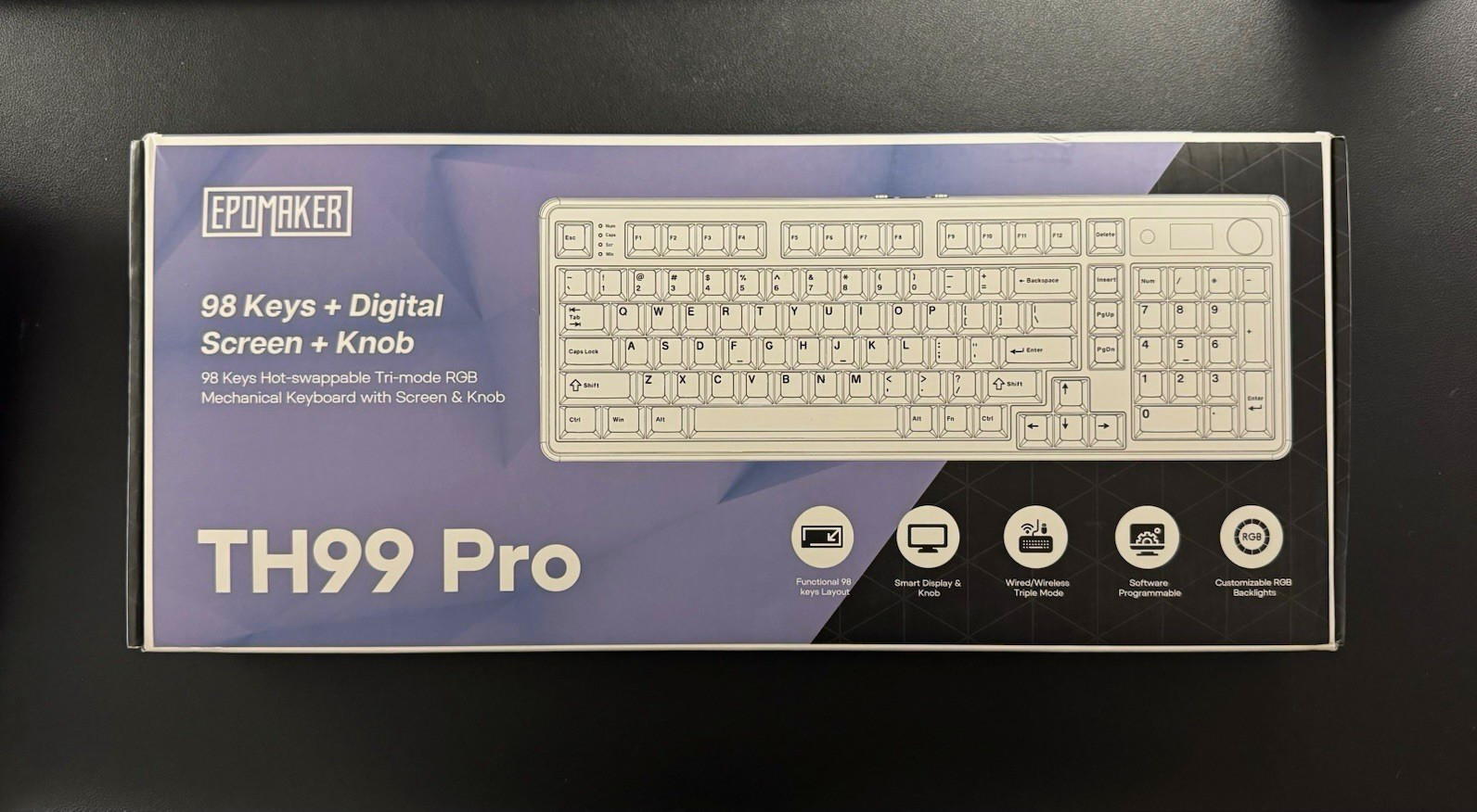 EPOMAKER TH99 Pro 98-Key Mechanical Keyboard, Wired/Wireless, Screen & Knob 96%