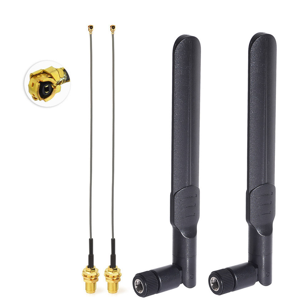 2x Dual Band WiFi Antenna& U.FL to SMA Cable for Intel Fenvi HP DELL Wireless