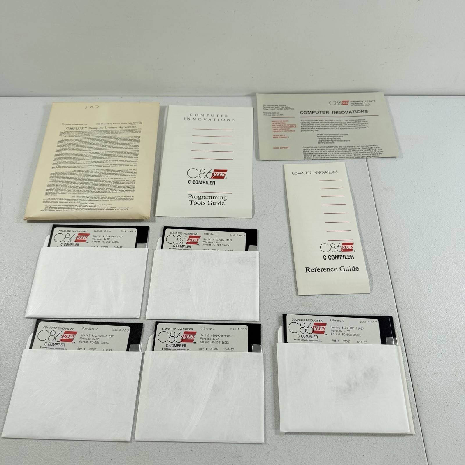 Computer Innovations C86 Plus C Compiler V1.07 Manual & Diskettes 1986