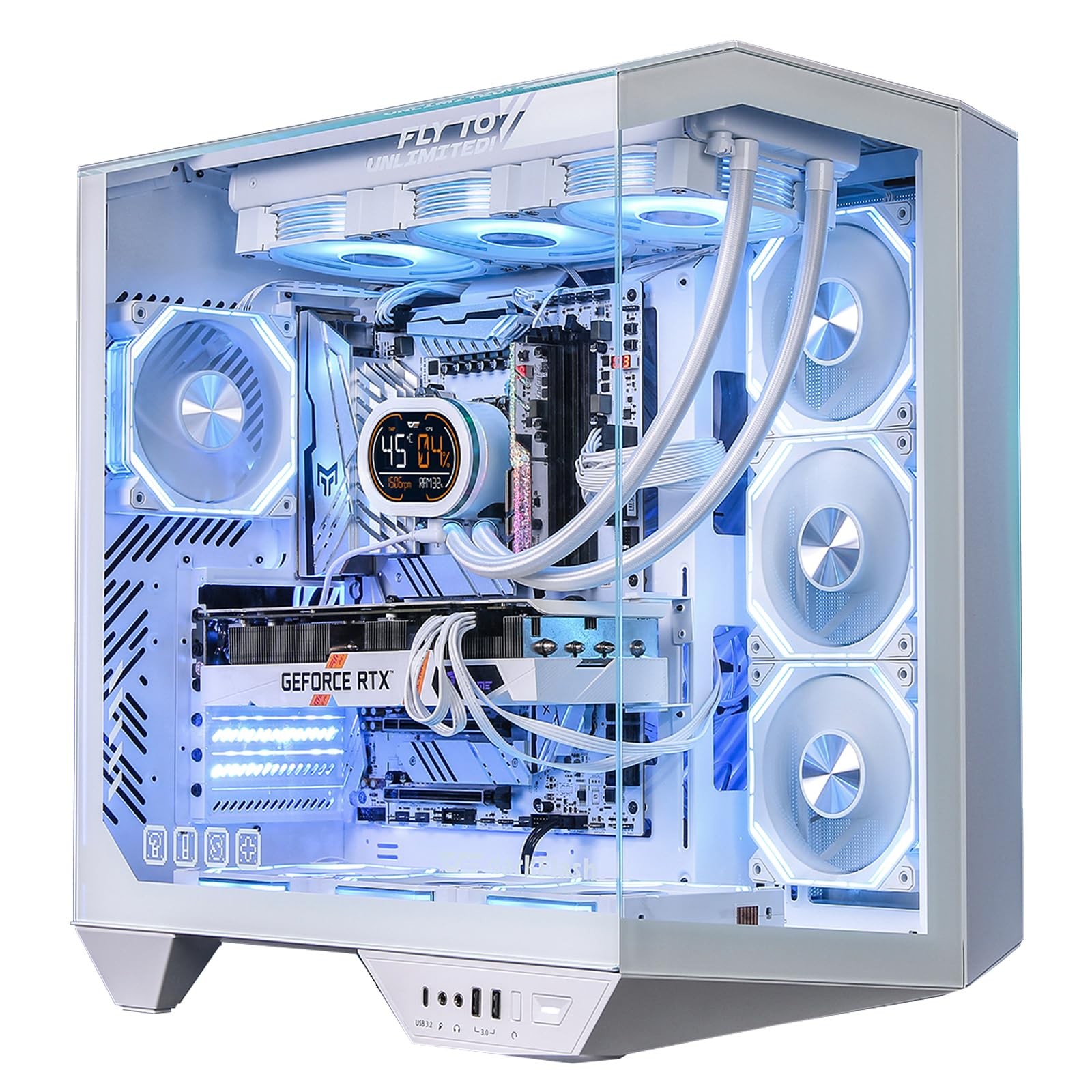 darkFlash DY470 Full Tower PC Case White 4 Fans
