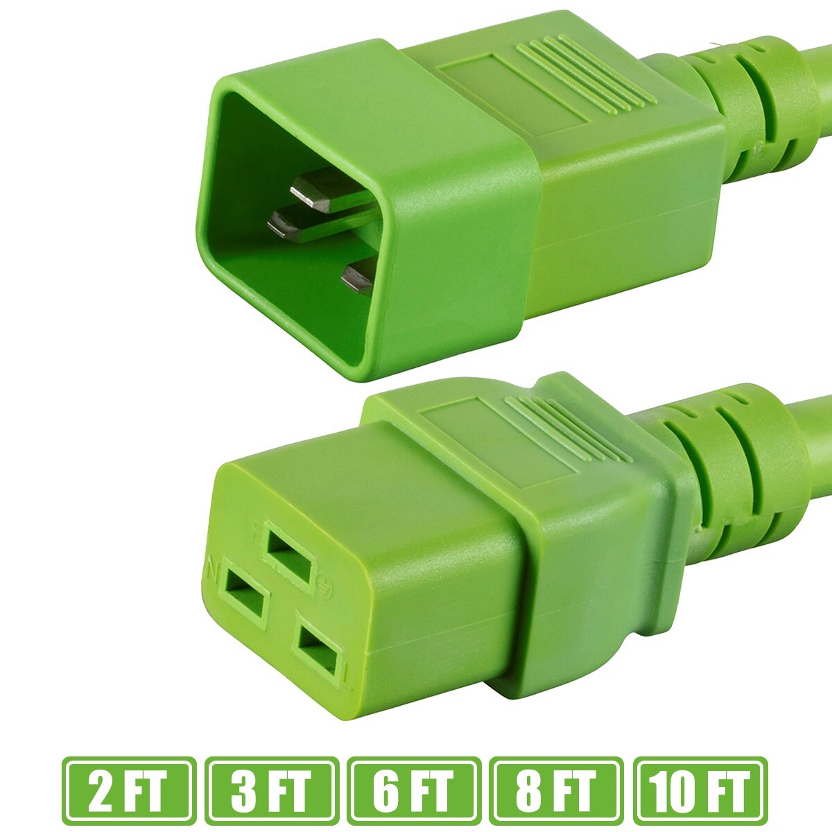 2 3 6 8 10 FT Power Cable Extension Cord IEC 60320 C19 Female to C20 Male 12AWG