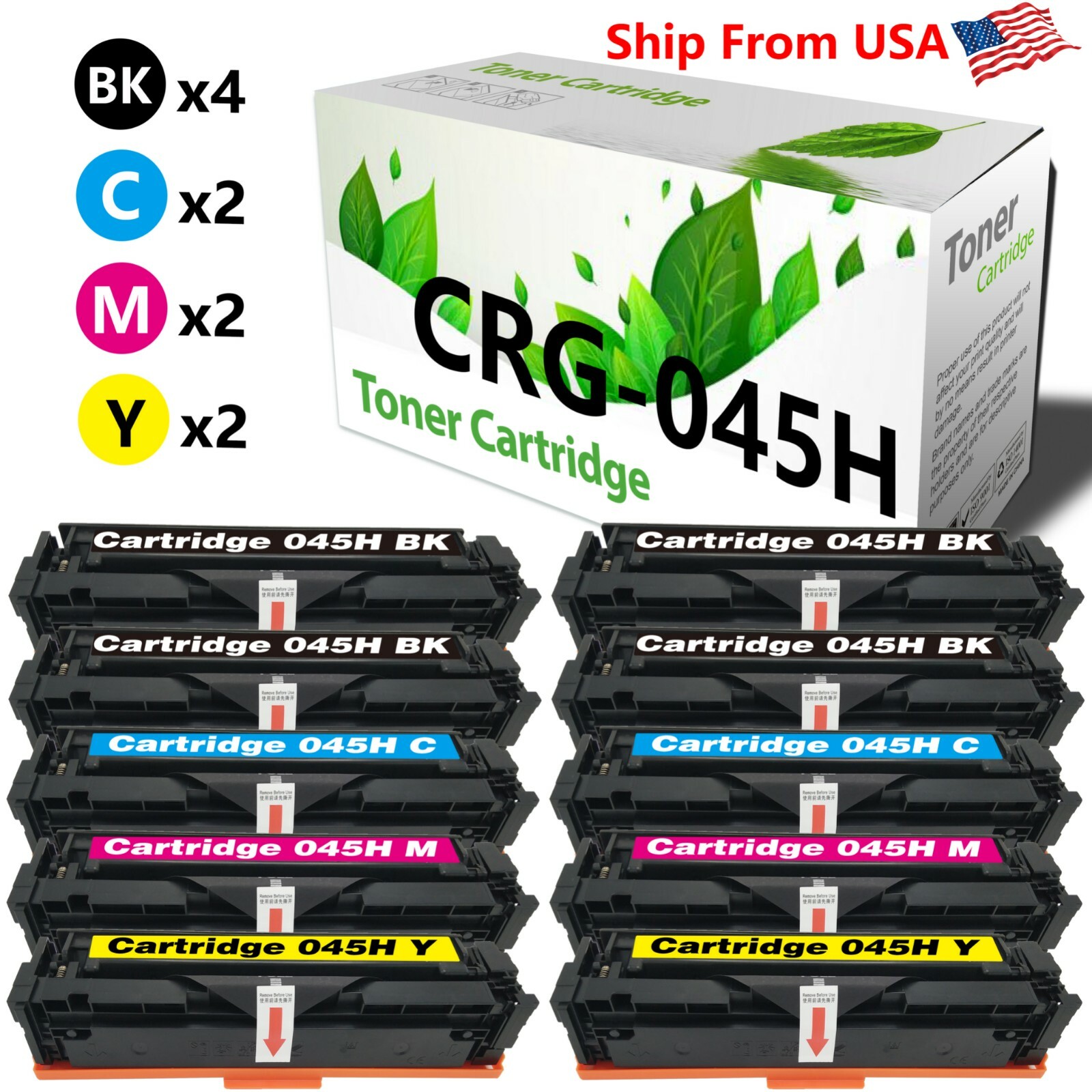 10PK CRG-045H 045H Toner Cartridge for Color image LBP612Cdw MF635Cx Printer