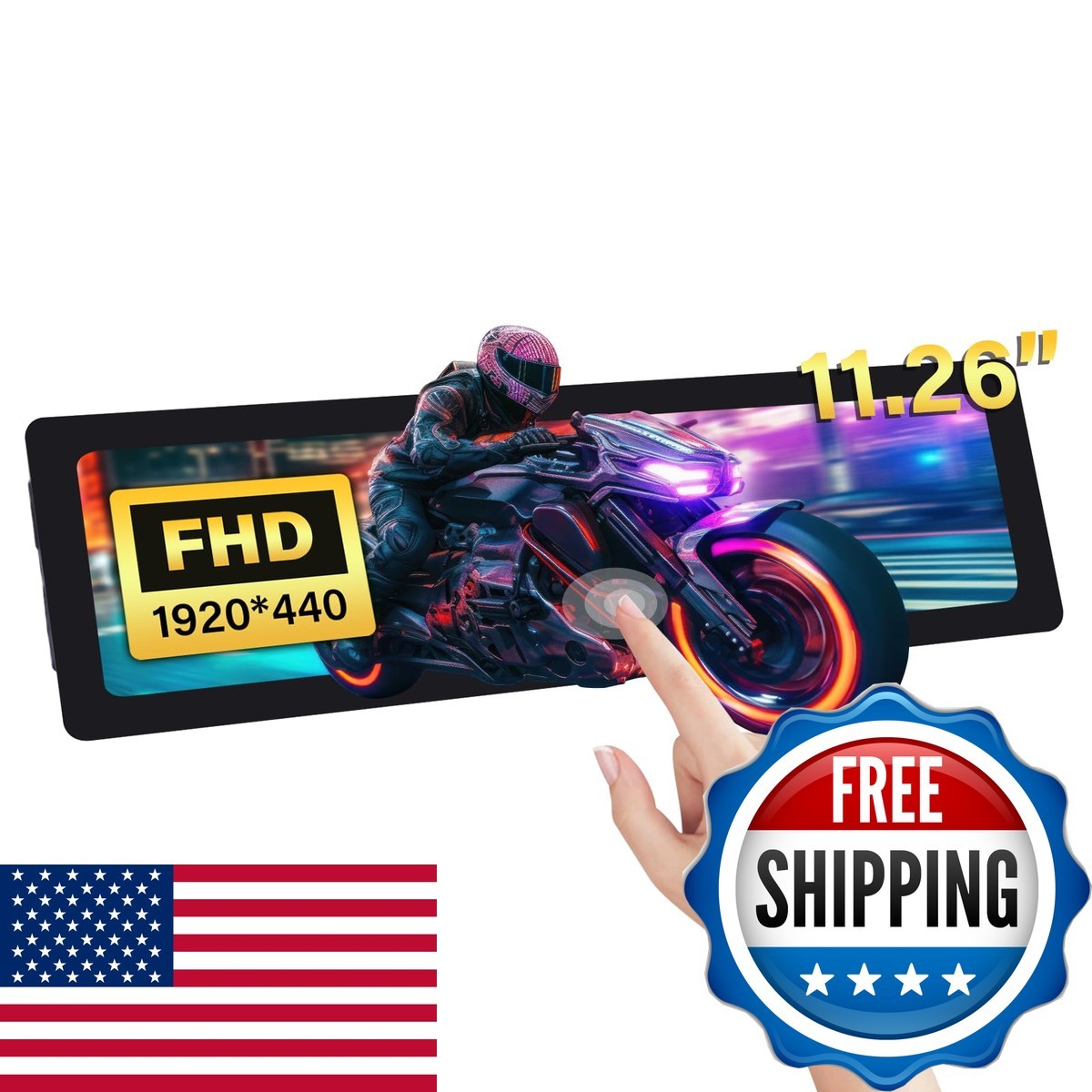 GeeekPi 11.26 Inch 1920x440 HDMI LCD Capacitive Touch Screen Raspberry Pi