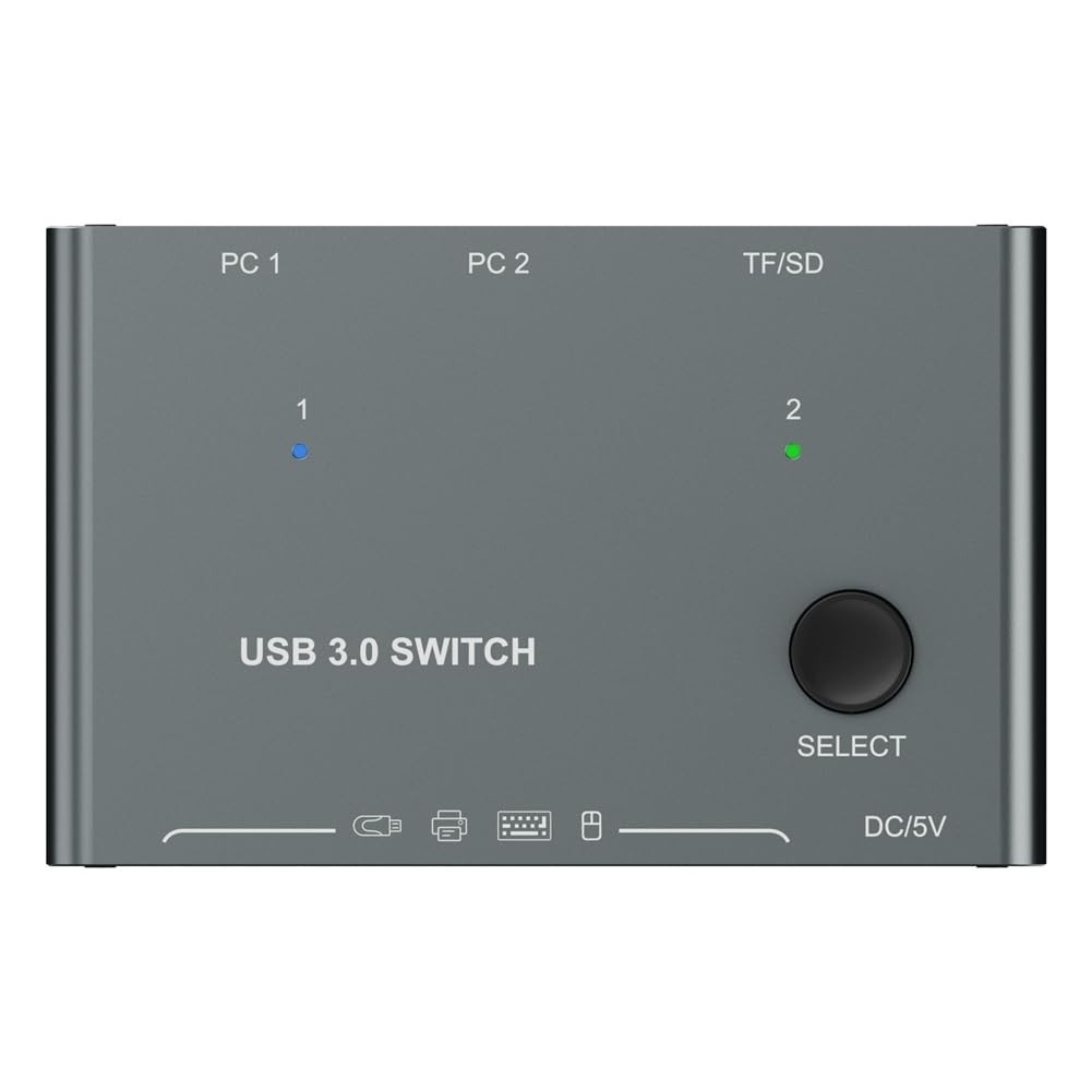 USB 3.0 2-in-4-Out Sharing Switch Printer Keyboard Mouse Switch