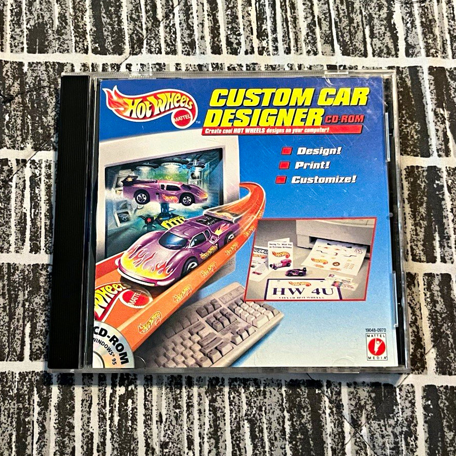 Hot Wheels Custom Car Designer Design Software CD for Windows 95 (English)