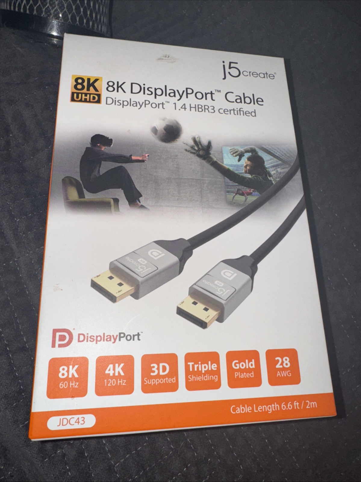 j5create 8K DisplayPort™ 6.6ft Cable JDC43 Brand New In Box