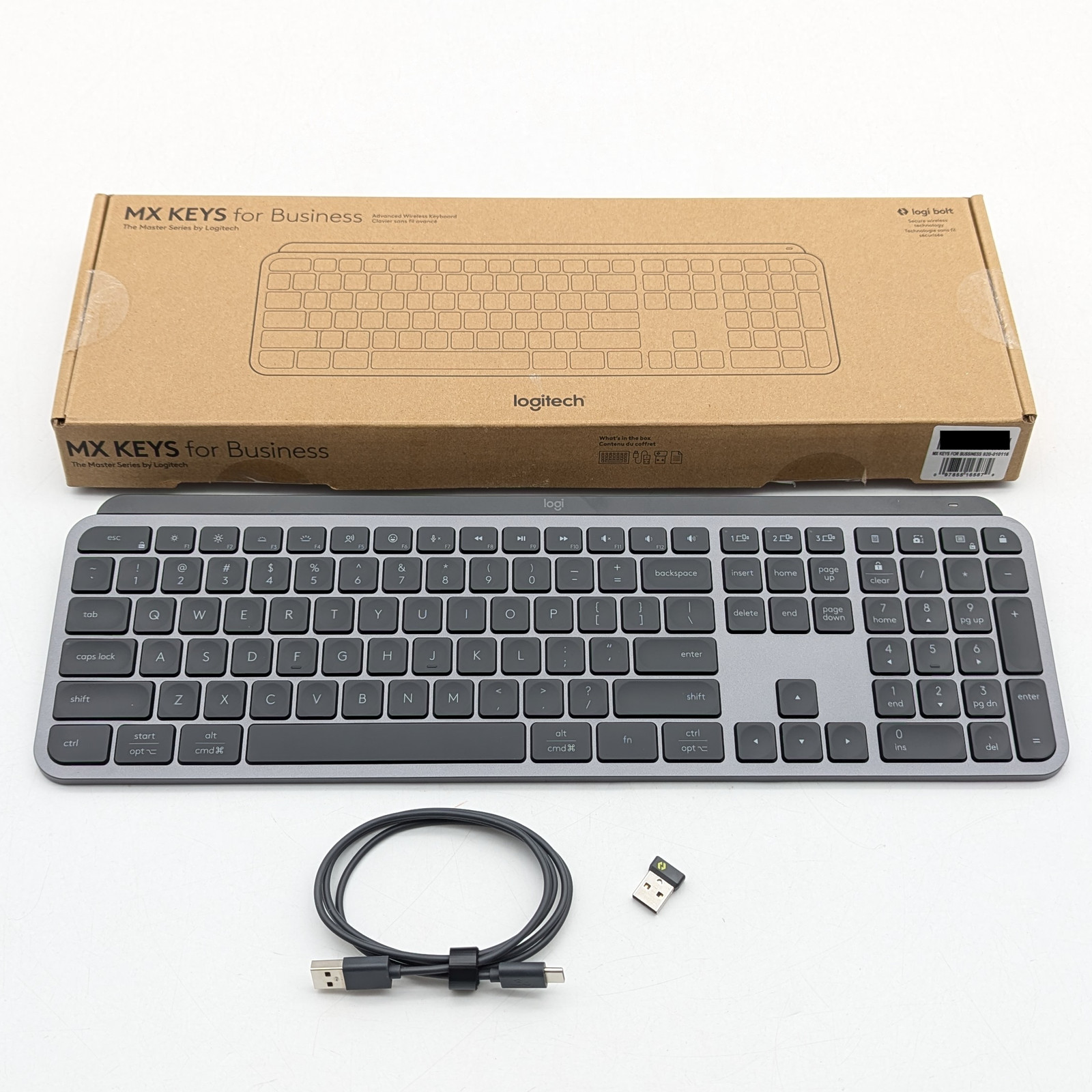 Logitech MX Keys for Business Bluetooth Full-Size Keyboard (920-010166) Gray