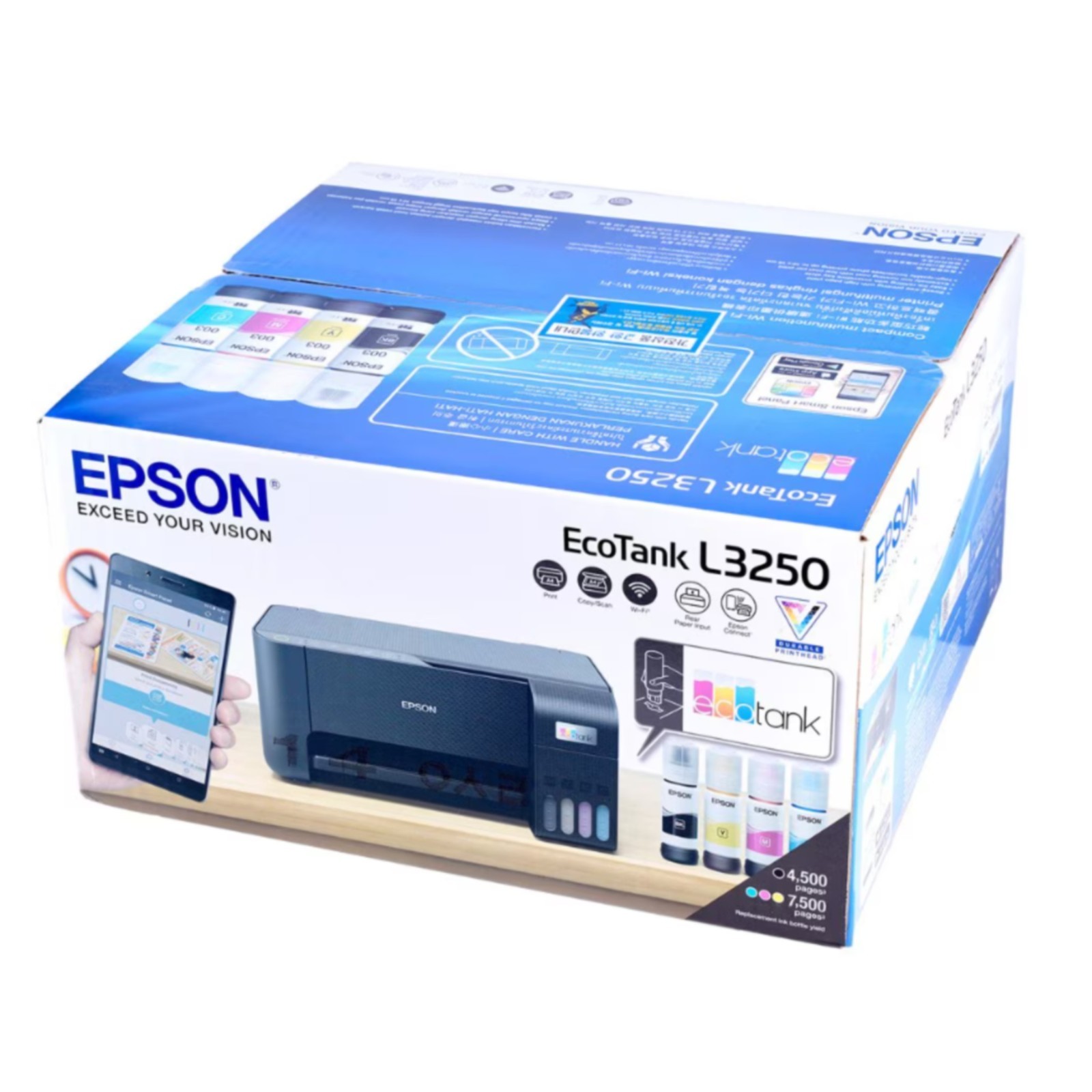 Epson EcoTank L3250 Ink Tank Printer WiFi Print Scan Copy 100-240V
