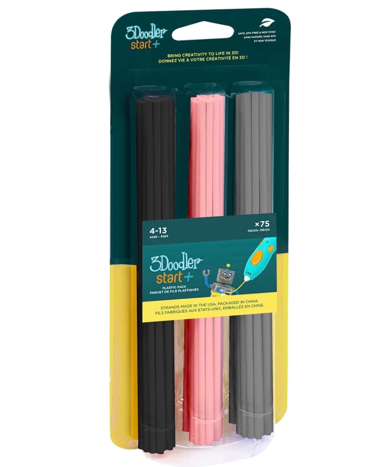 Filament Refill Packs 75 Strands (2.5mm) for 3Doodler Start+ 3D Print Pens 🇺🇸