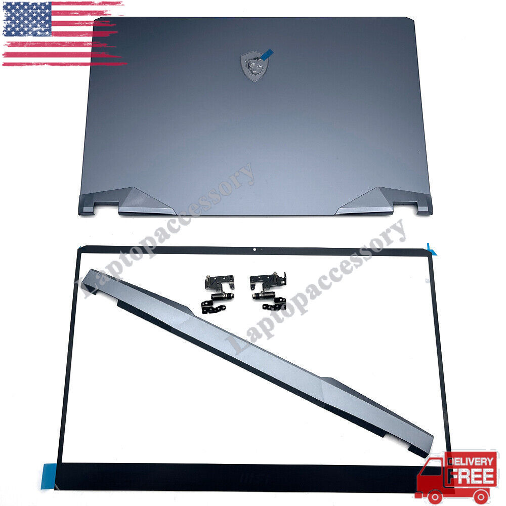 For MSI GE76 Raider 10SGS SFS MS-17K1 Top Back Cover+Bezel+Hinge Cover Gray Blue