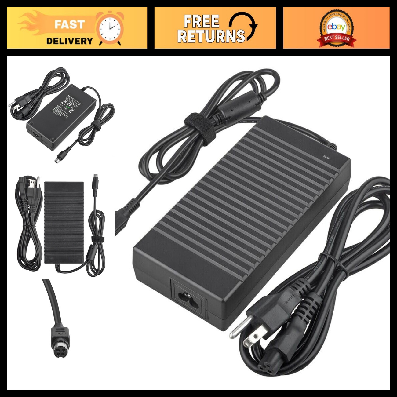 200W AC/DC Power Adapter for Laptops, Universal Charger, Fast Charging, 700G7A