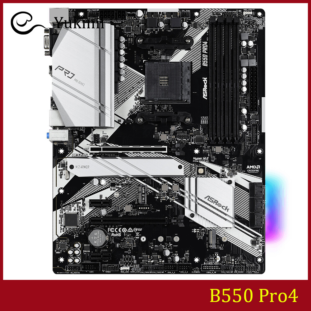 FOR ASROCK B550 Pro4 DDR4*4 AMD AM4 128GB HDMI D-Sub ATX Ｍotherboard Test OK