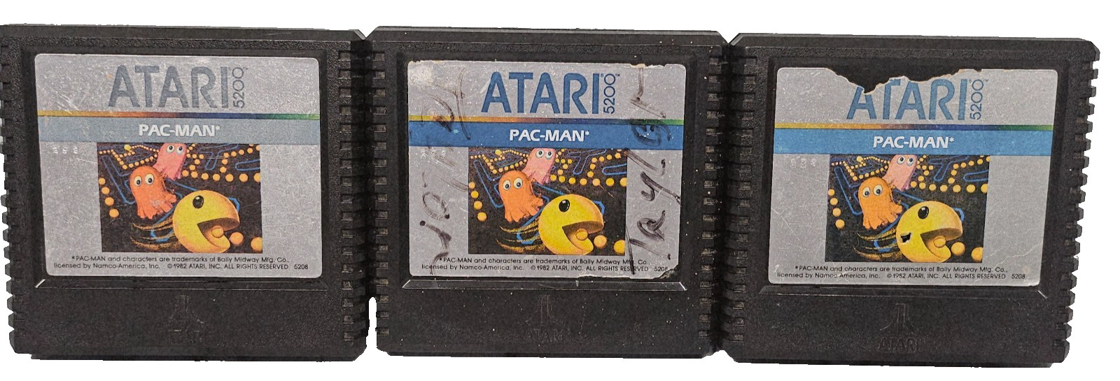 3 LOT Pac-Man - Atari 5200 - Untested Cartridge Only 1982 5208 Parts or Repair