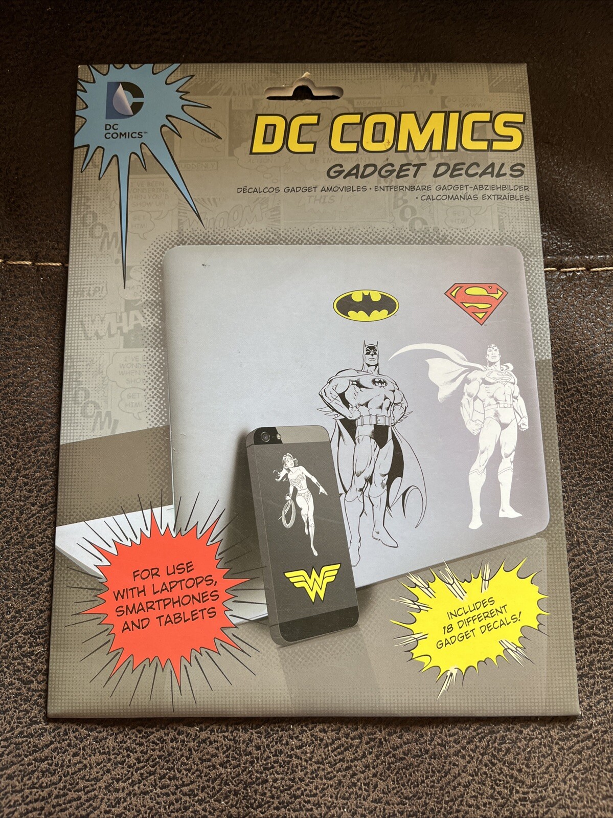 Official DC Comics 18 Waterproof Gadget Decals Batman Superman Wonder Woman