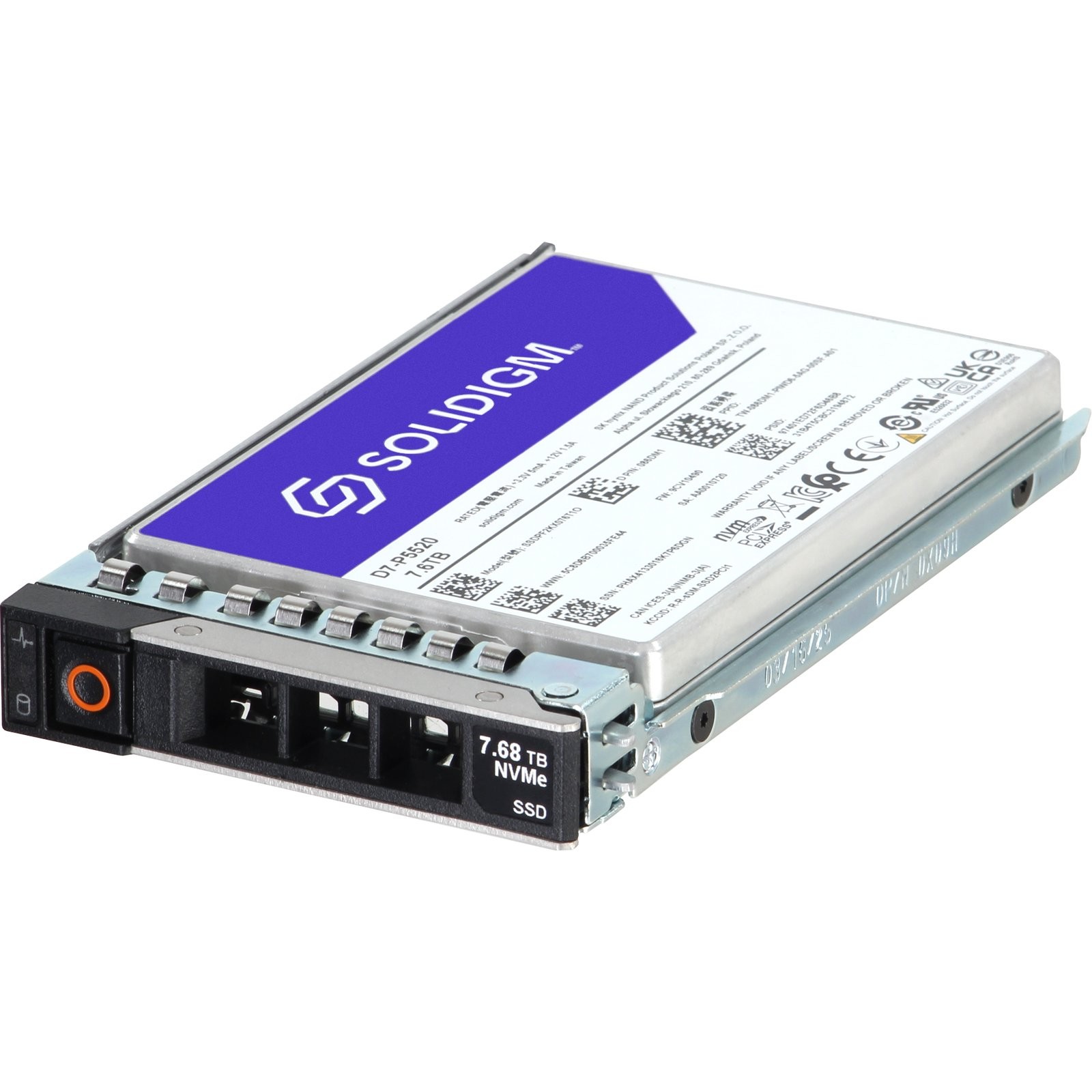 86DM1-CDL Dell Solidigm 7.68TB Enterprise NVMe Gen4 RI TLC SED 2.5 SSD D7-P5520