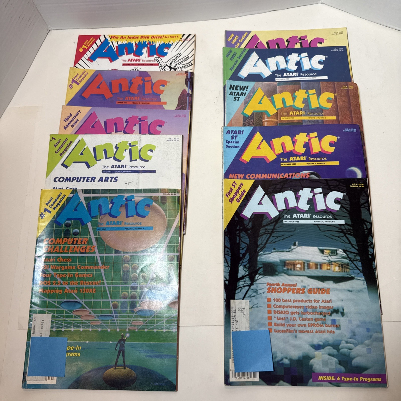 Antic The Atari Resource Magazine Lot Of 10 Issues 1985
