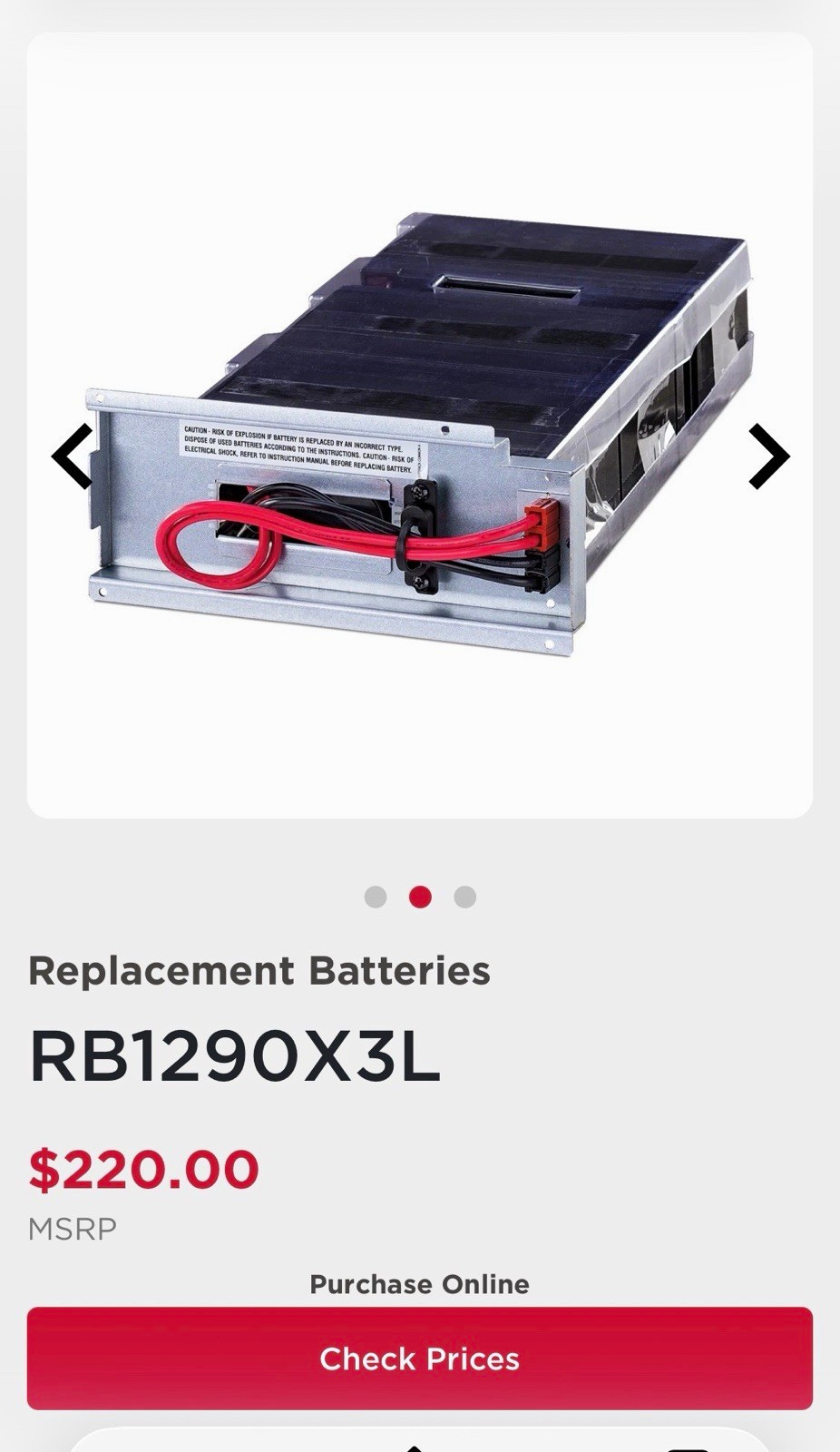 CyberPower RB1290X3L Replacement UPS Battery Pack 12V Rackmount Anderson