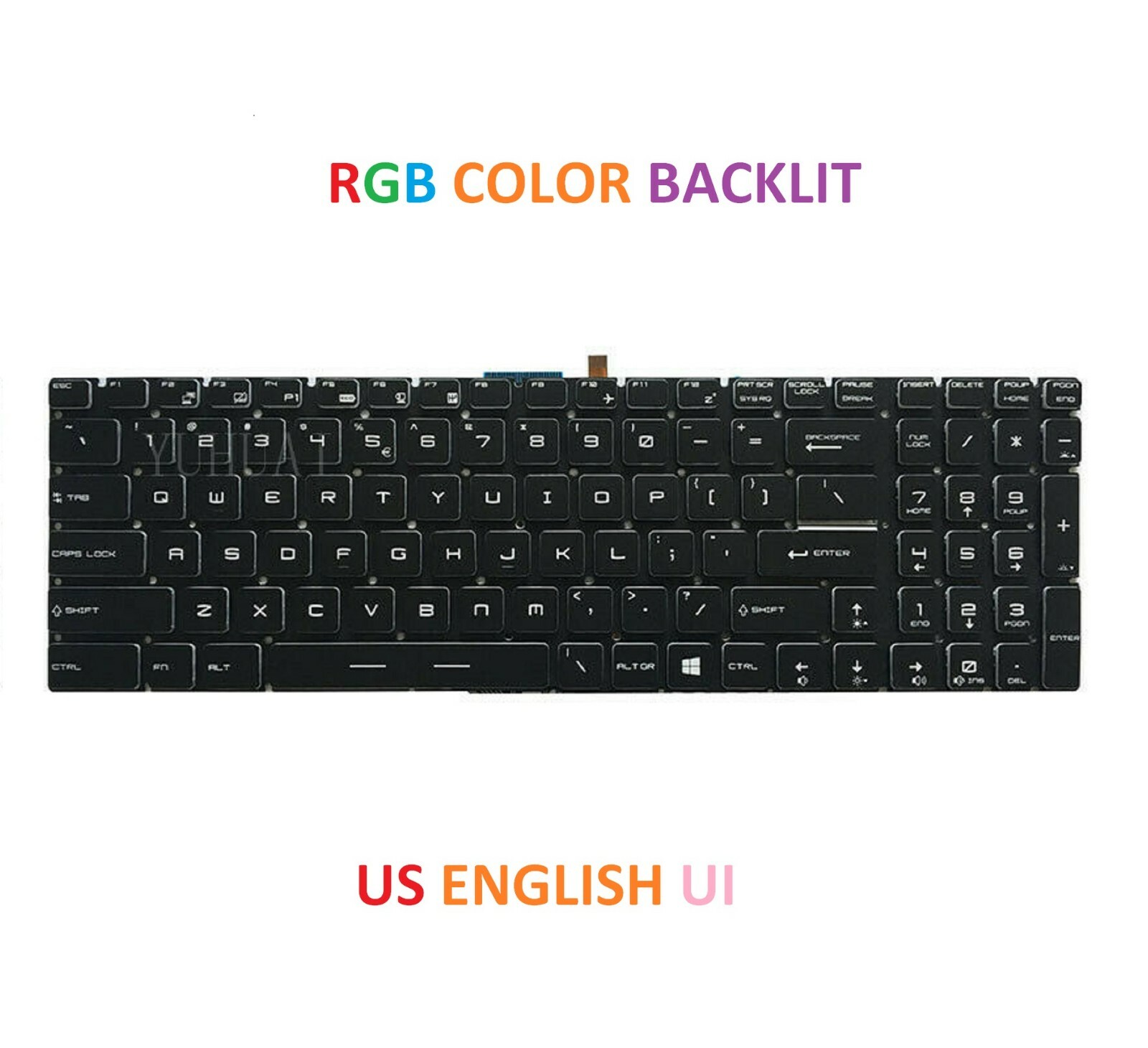 New MSI GT72VR 7RE Dominator Pro Keyboard English US UI  Backlit Crystal Key