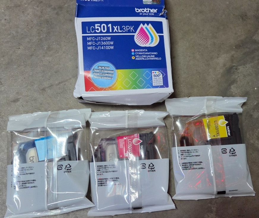 Brother LC501XL3PK High Yield Color Ink Cartridges