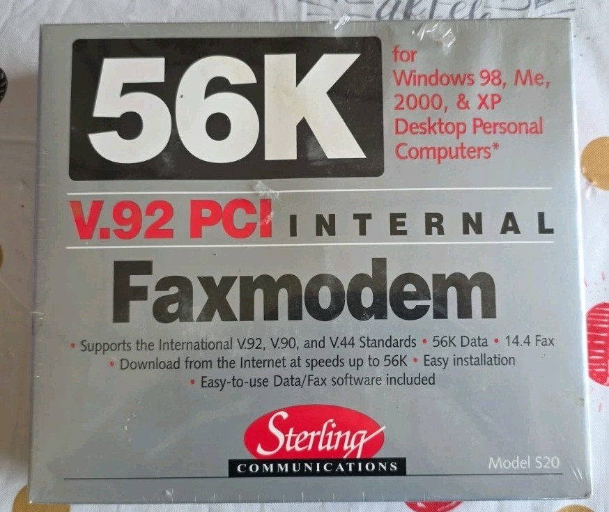 Sterling Model S20 56K FaxModem V.92 PCI Internal New in Factory Sealed Box