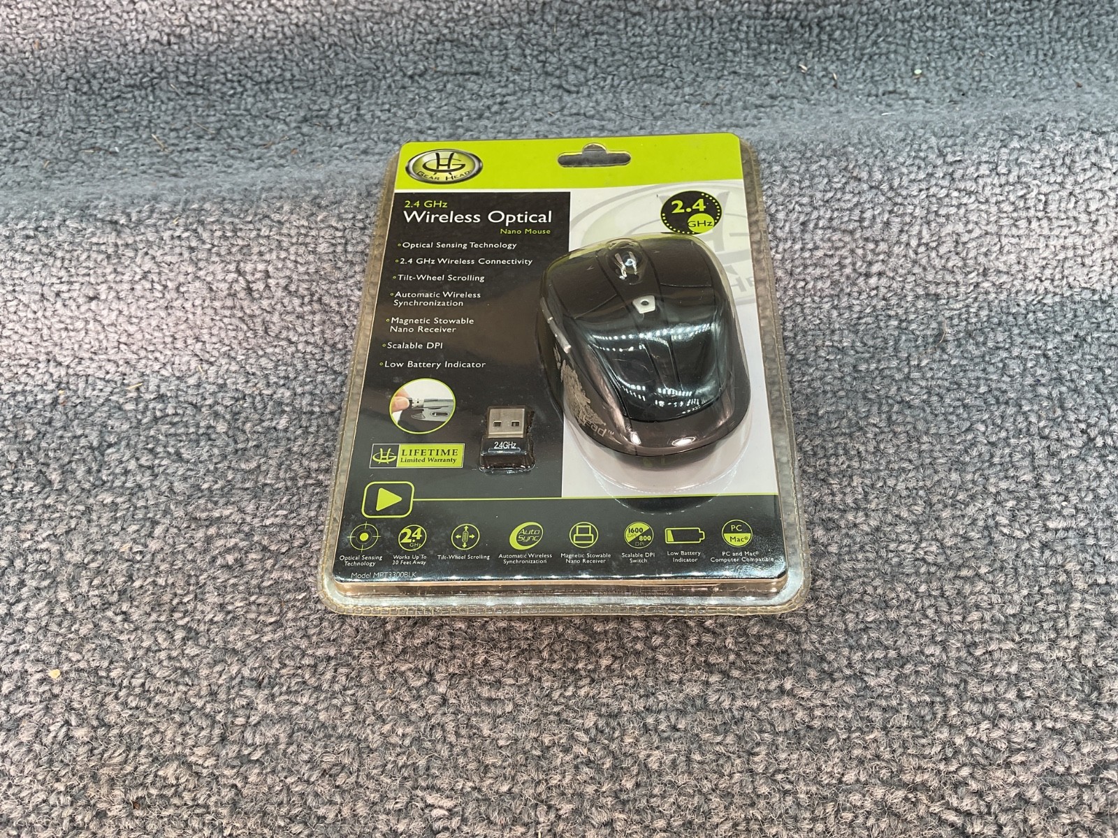 Gear Head Laser 2.4Ghz Nano Mouse  New In Package