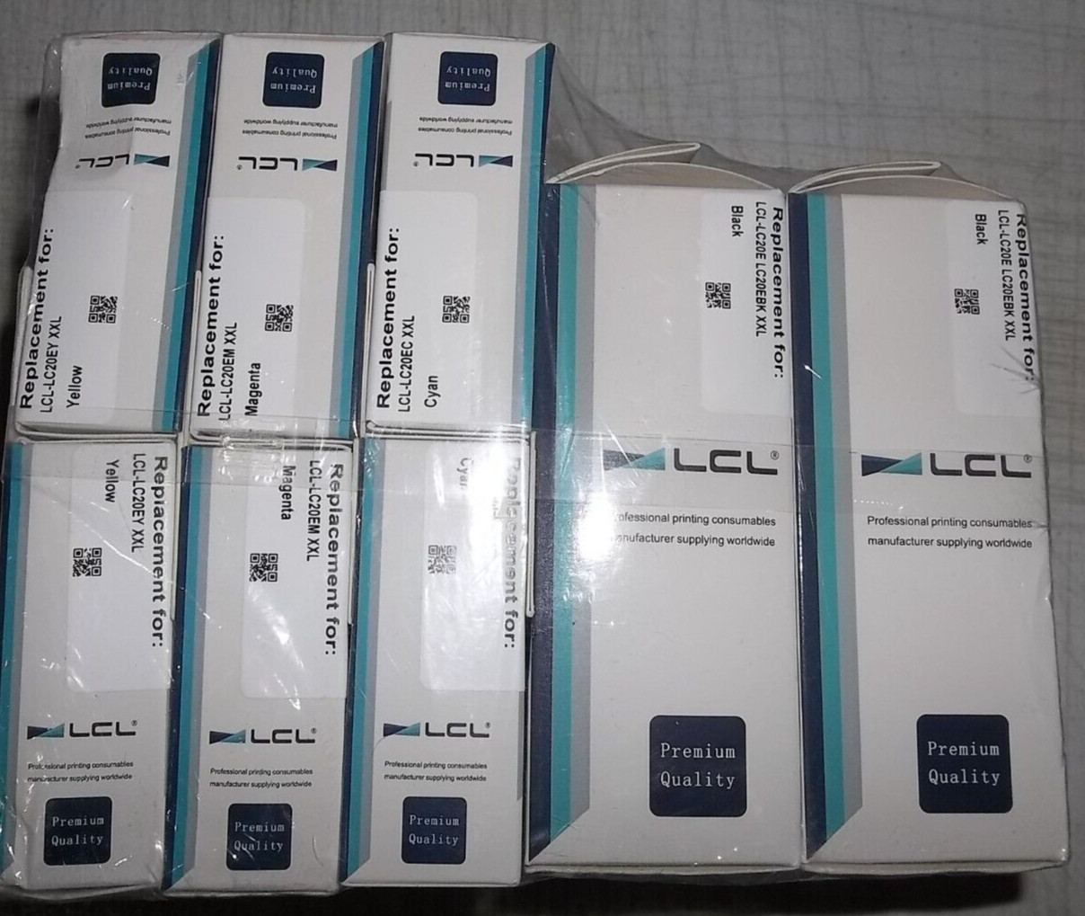 Replacement for Brother PrLC20EW XXL 8 Pack- 2 Black, 2 Cyan, 2 Yellow, 2 Magen