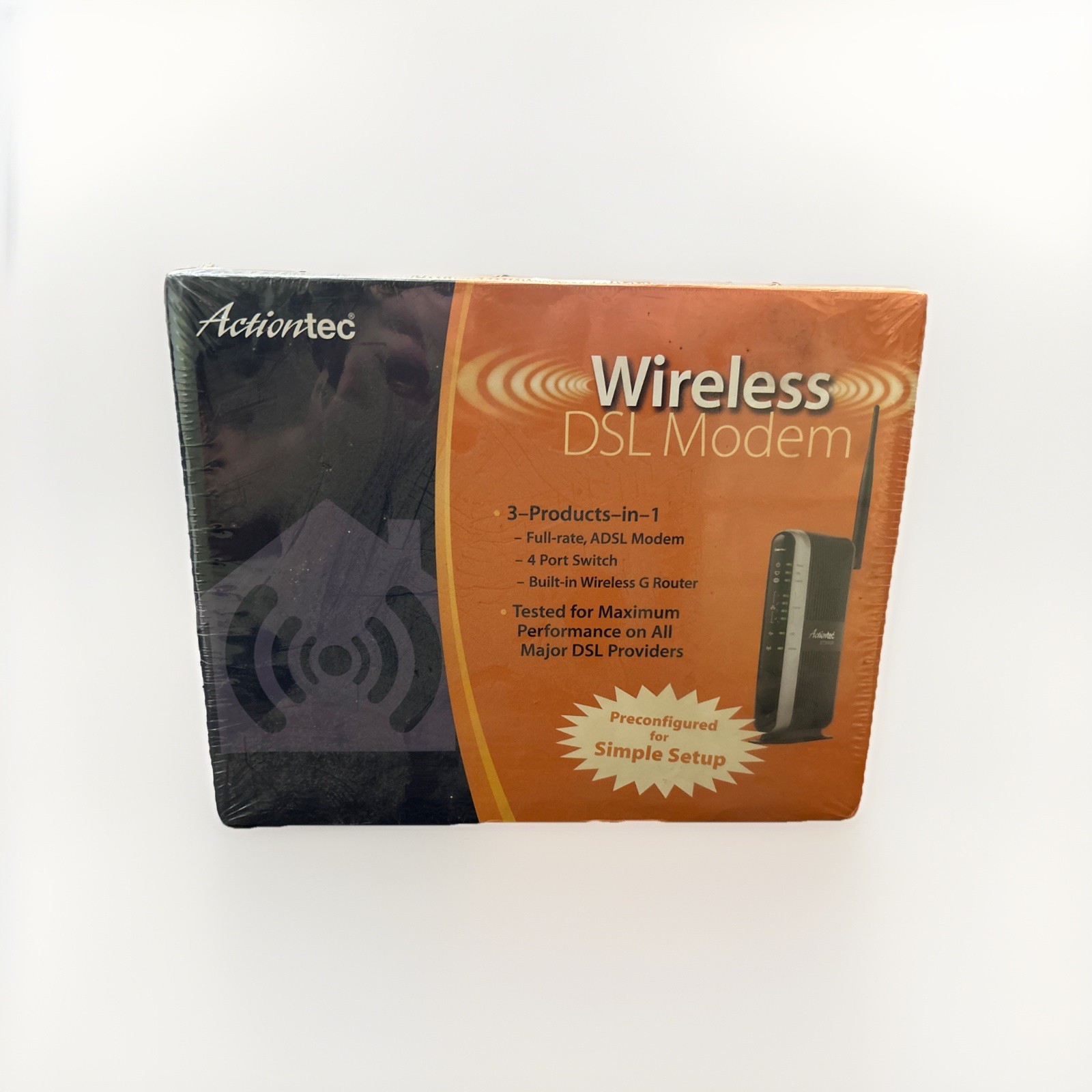 Actiontec 3in1-DSL Modem GT724WGR 4-Port Switch, Wireless G Router New Sealed
